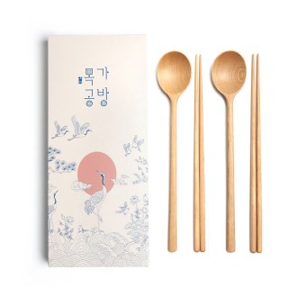 목가공방 천연 오일 순수 달 수저 2인 선물세트 목가공방 천연 오일 순수 달 수저 2인 선물세트