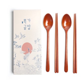 목가공방 국내 옻칠 자연 아름 수저 2인 선물세트 목가공방 국내 옻칠 자연 아름 수저 2인 선물세트