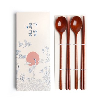 목가공방 국내 옻칠 자연 달수저 2인 선물세트 목가공방 국내 옻칠 자연 달수저 2인 선물세트