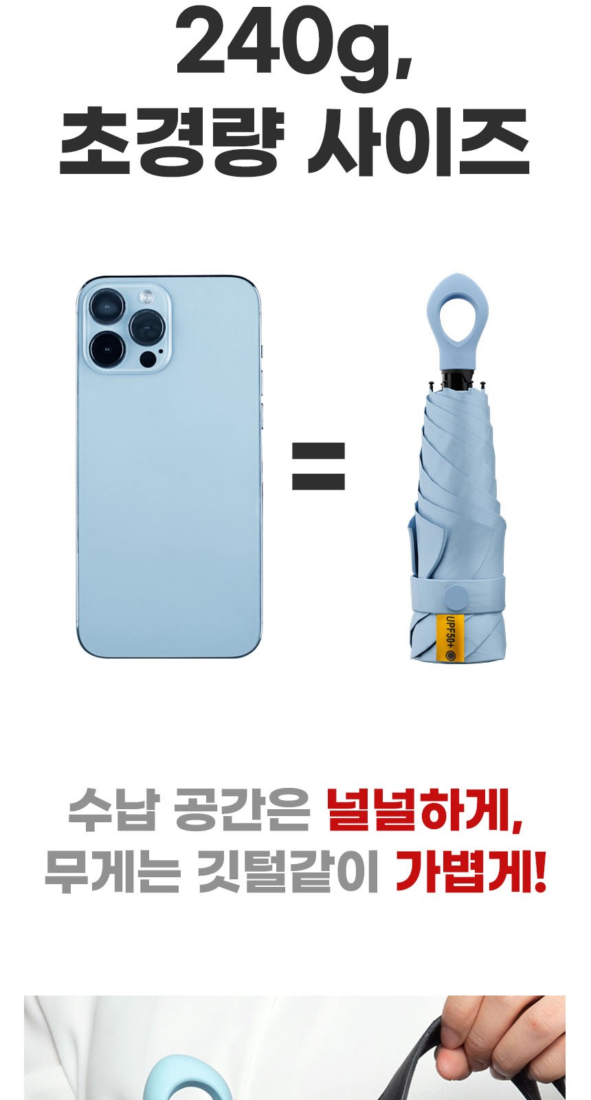 듀홈 멀티고리 5단 초경량 미니 우양산 암막 양우산 선물세트+플립 스트로우 탑 핸들 텀블러세트 890ml 이로나 상세 이미지