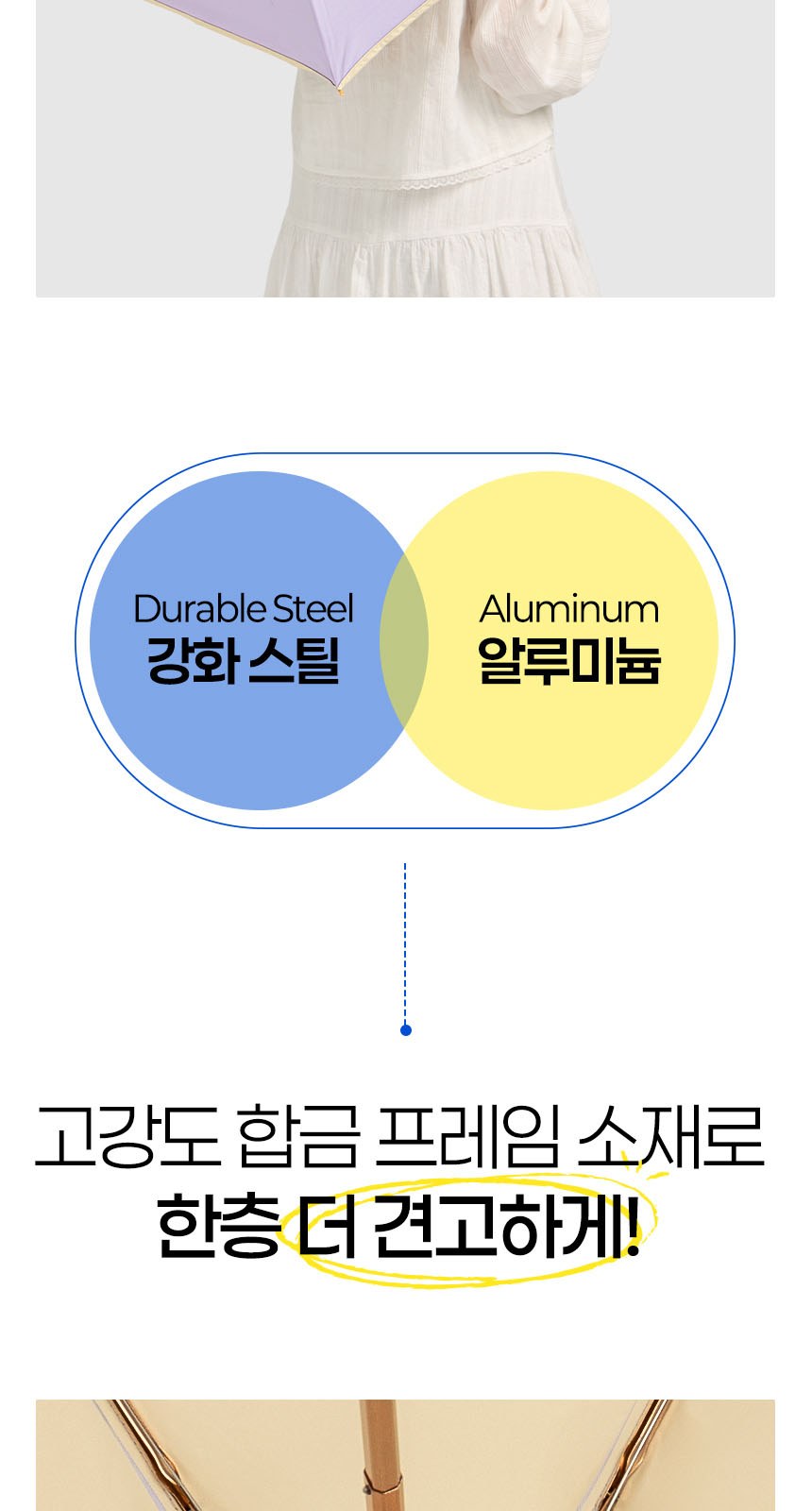 듀홈 비너그립 투톤 초경량 우양산 미니 컬러암막 5단 양우산 선물세트+플립 스트로우 탑 핸들 텀블러세트 890ml 이로나 상세 이미지