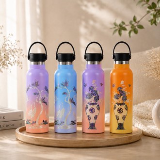 아름누리 자개 아트 투톤 텀블러 (화병송학) 아름누리 자개 아트 투톤 텀블러 (화병송학)