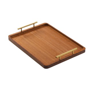 CL232 에코라이프 홈 카페용 클래식 원목 서빙 트레이 골드 손잡이형 40×30cm CL232 에코라이프 홈 카페용 클래식 원목 서빙 트레이 골드 손잡이형 40×30cm