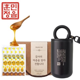 훈민정음 해례본 핸들 이중 진공 텀블러 + 허니스틱 꿀스틱 기프트박스 훈민정음 해례본 핸들 이중 진공 텀블러 + 허니스틱 꿀스틱 기프트박스