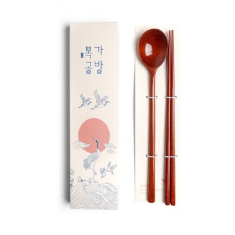 목가공방 국내 옻칠 자연 달수저 1인 선물세트 목가공방 국내 옻칠 자연 달수저 1인 선물세트