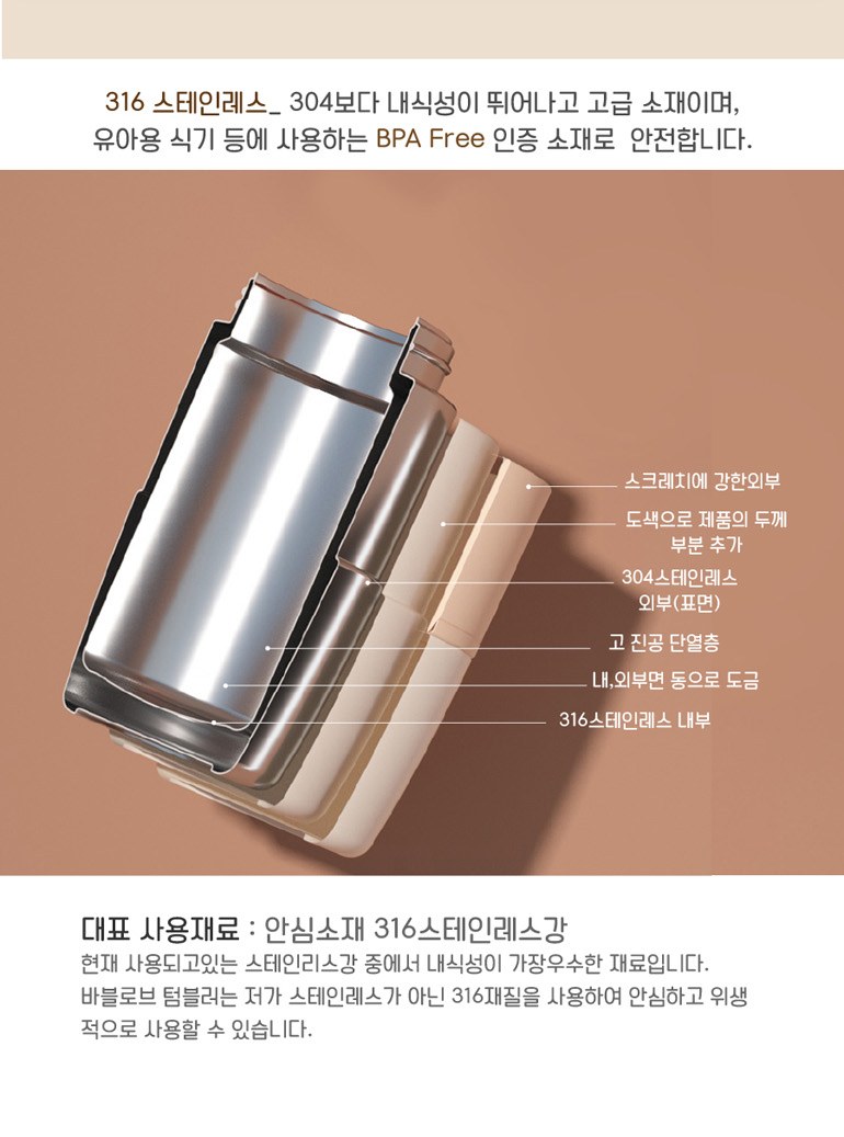 바블로브 파스텔 대용량 워터보틀 텀블러 2종 선물세트 BT1400 상세 이미지