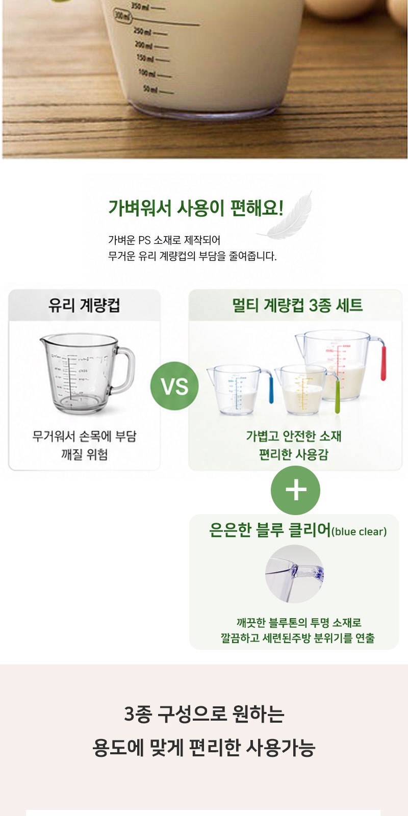 캐리온 다용도 계량컵 3종세트 상세 이미지