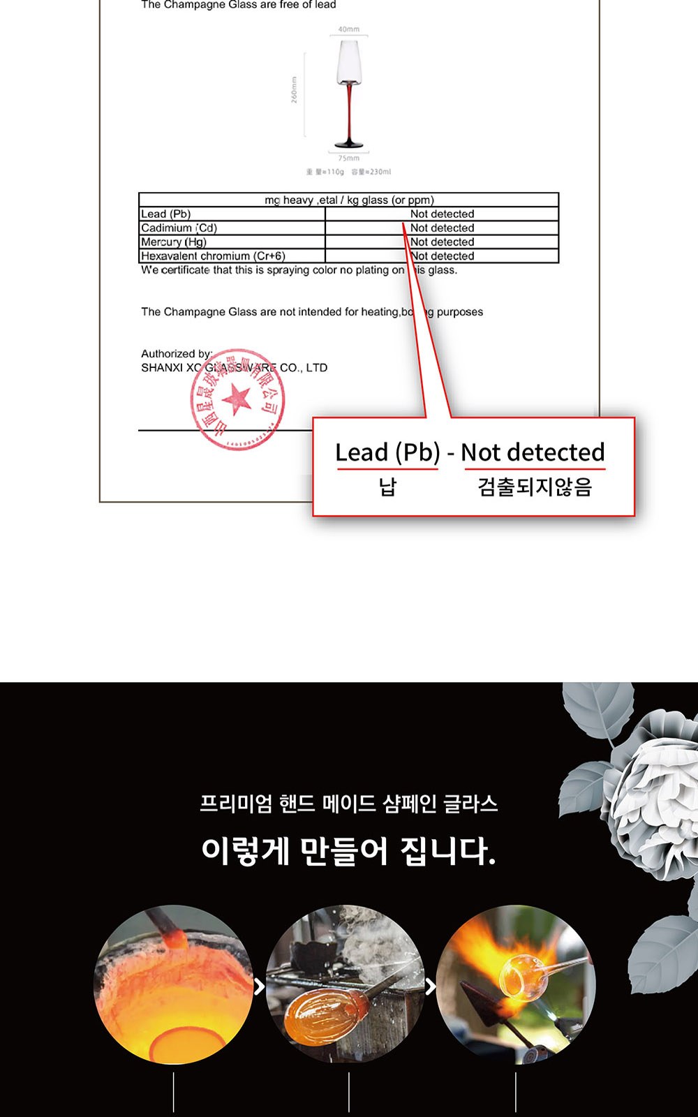 프리미엄 레드타이 샴페인잔 230ml 1세트(2개입) 상세 이미지