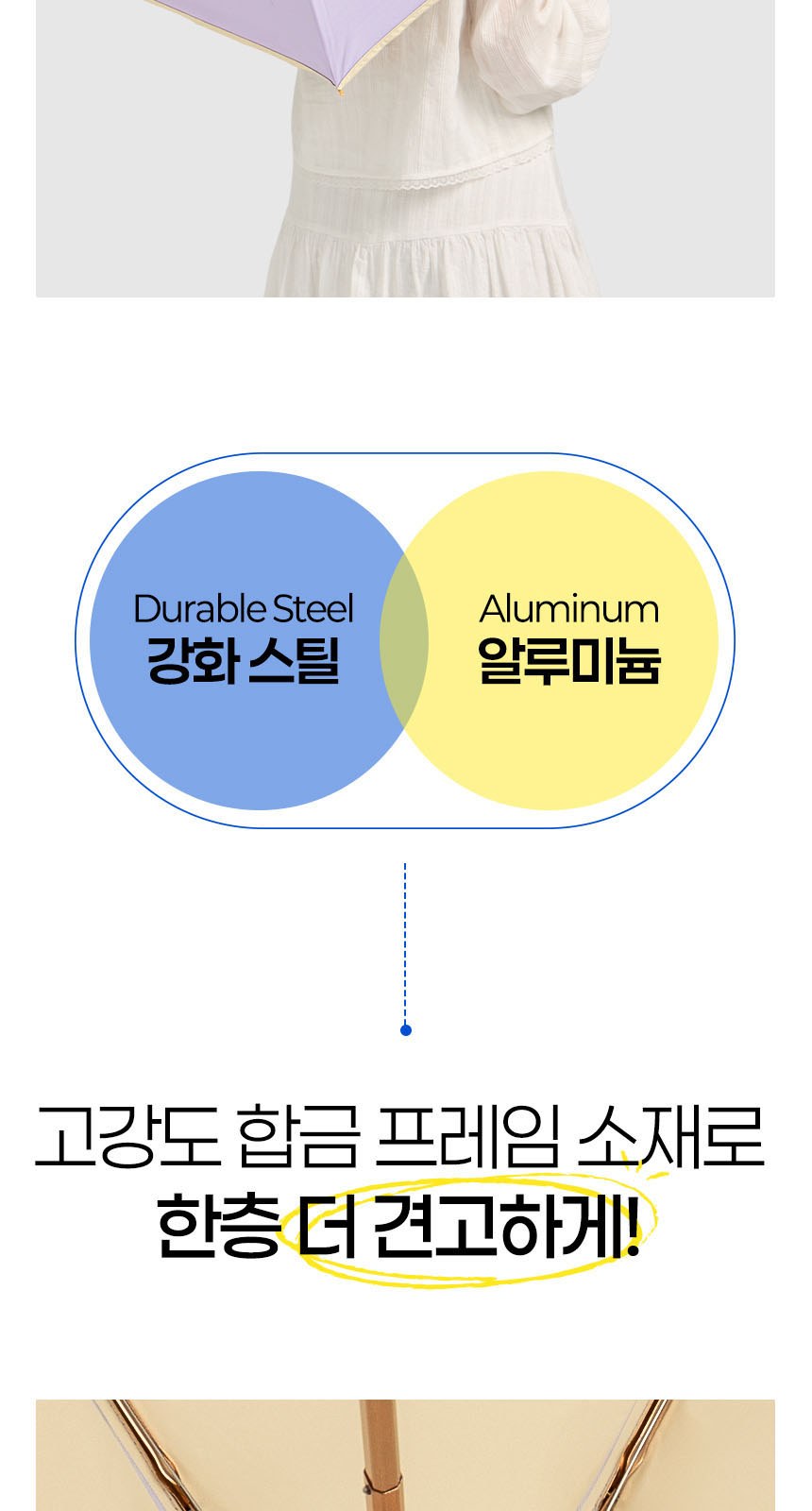 듀홈 비너그립 투톤 초경량 우양산 미니 컬러암막 5단 양우산 선물세트+스트로우 커버 컬러 텀블러세트 710ml  이로나 상세 이미지